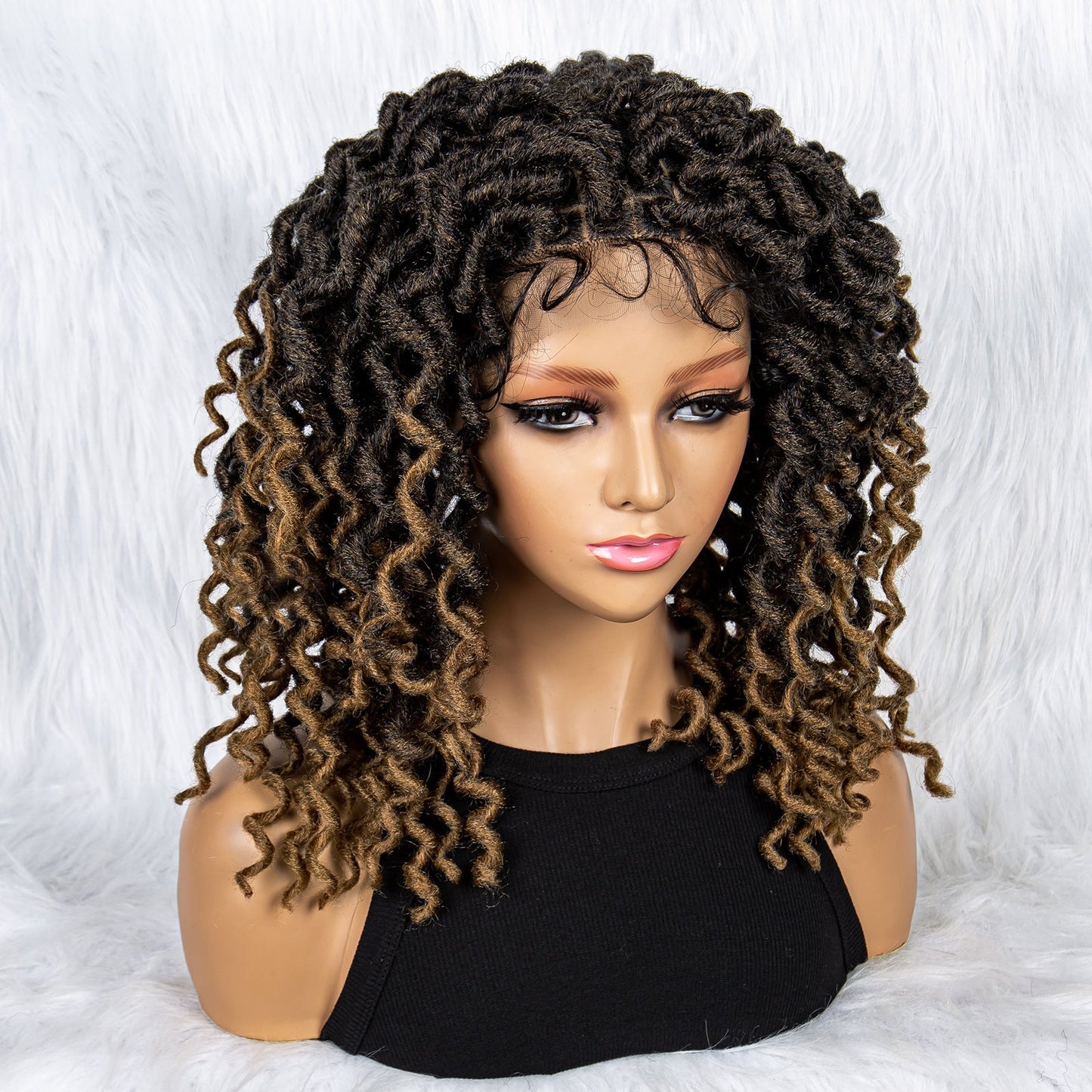 S SEDITTYHAIR Synthetic Full Lace Box Braided Wig Knotless Synthetic Butterfly Locs Braids Hair Wig 18 inches