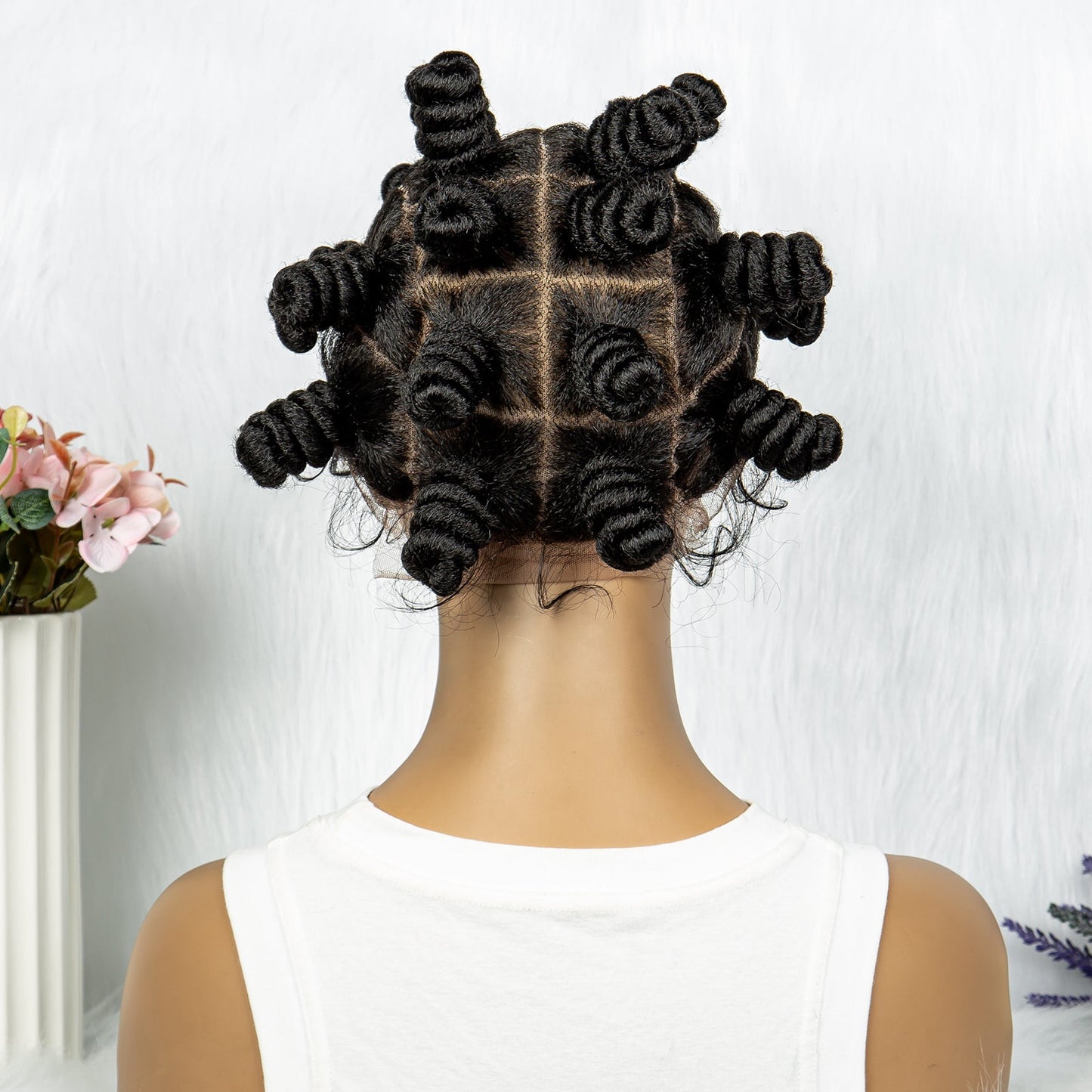 S SEDITTYHAIR Synthetic Full Lace Bantu Box Braided Wig Knotless Synthetic Braids Hair Wig