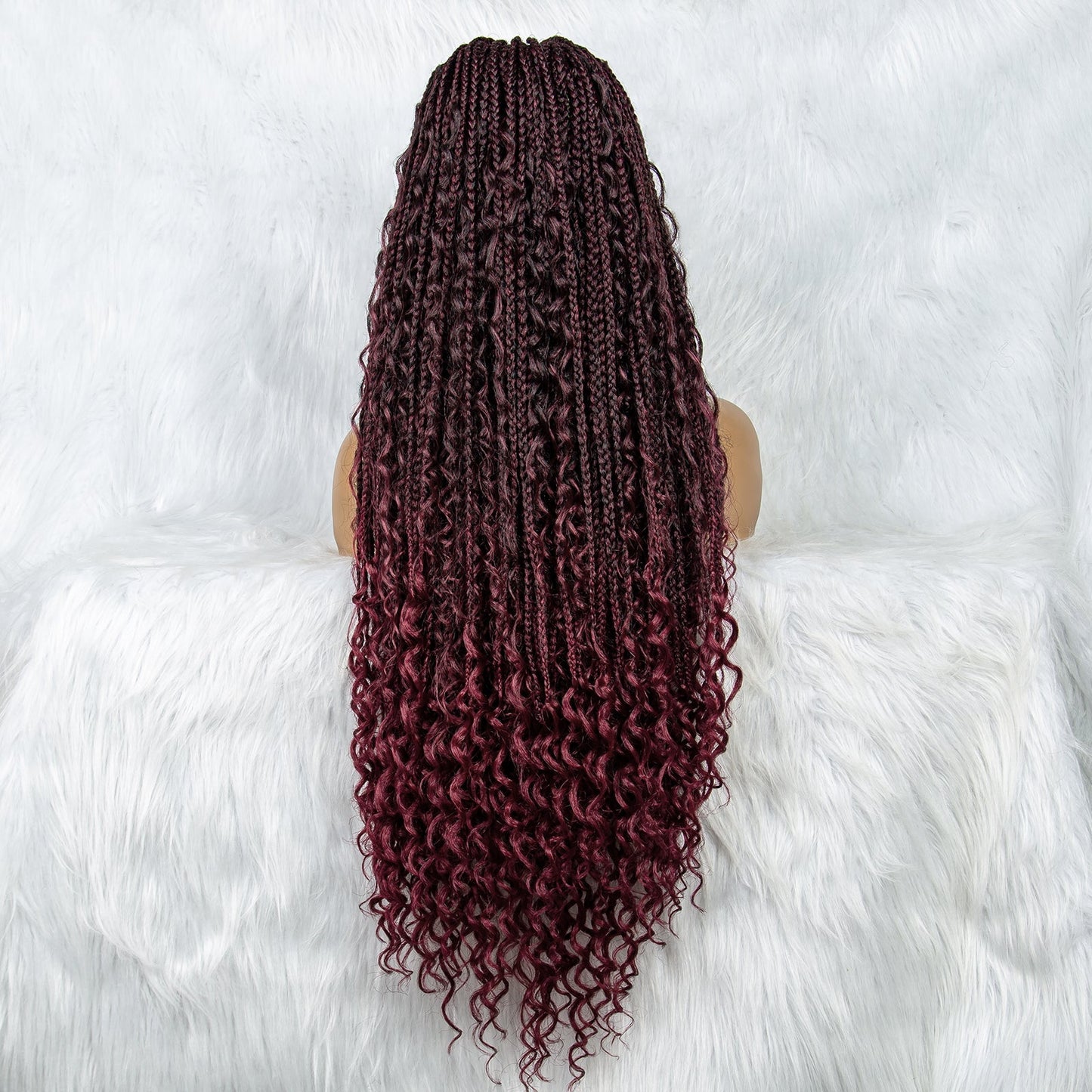 S SEDITTYHAIR 9x6 Lace Front  Boho Synthetic Bohemian Box Braided Wig for Black Women Goddess Hair 32"