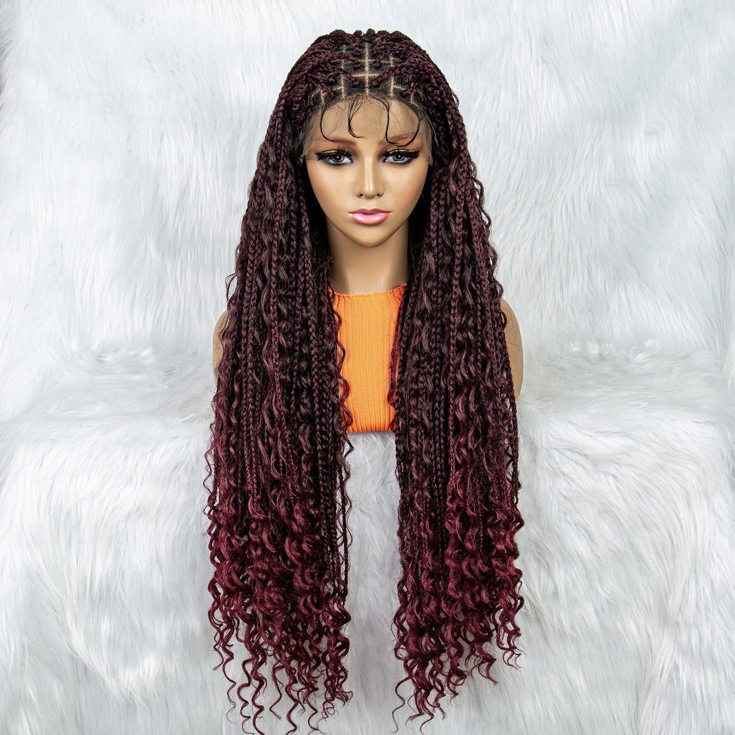 S SEDITTYHAIR 9x6 Lace Front  Boho Synthetic Bohemian Box Braided Wig for Black Women Goddess Hair 32"