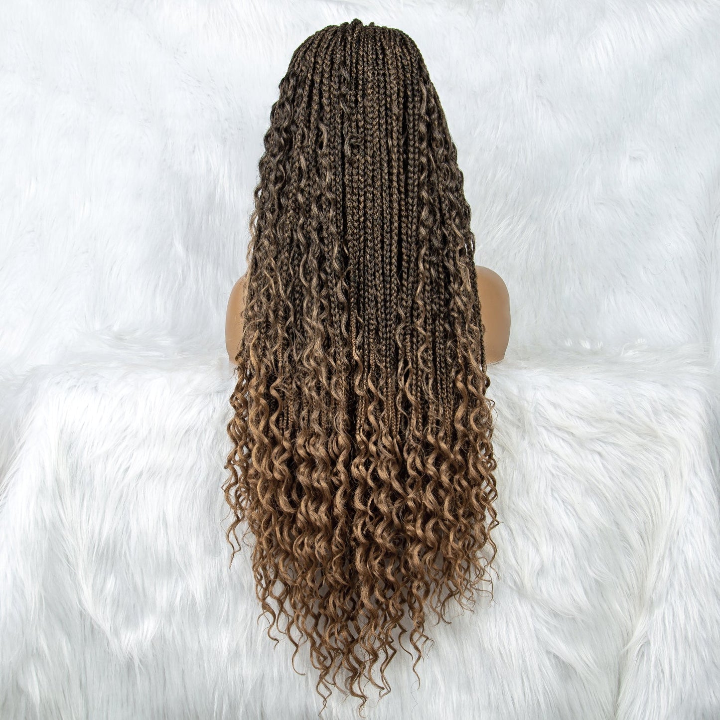 S SEDITTYHAIR 9x6 Lace Front Bohemian Box Braided Wig Hair Synthetic Boho Braided Wig 32"