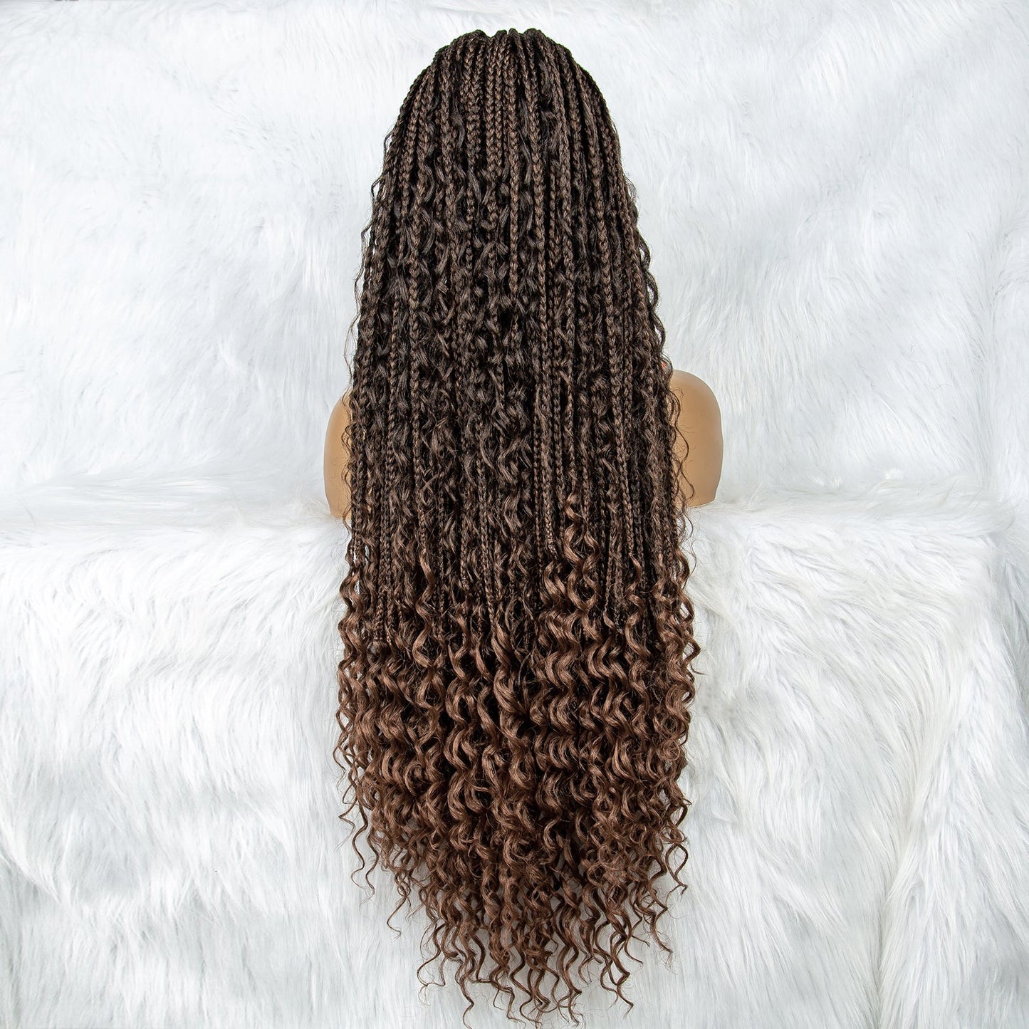 S SEDITTYHAIR Bohemian Box Boho Braided Wigs Synthetic Braided Wig 32" 9x6 Lace Front Braids Hair Wig