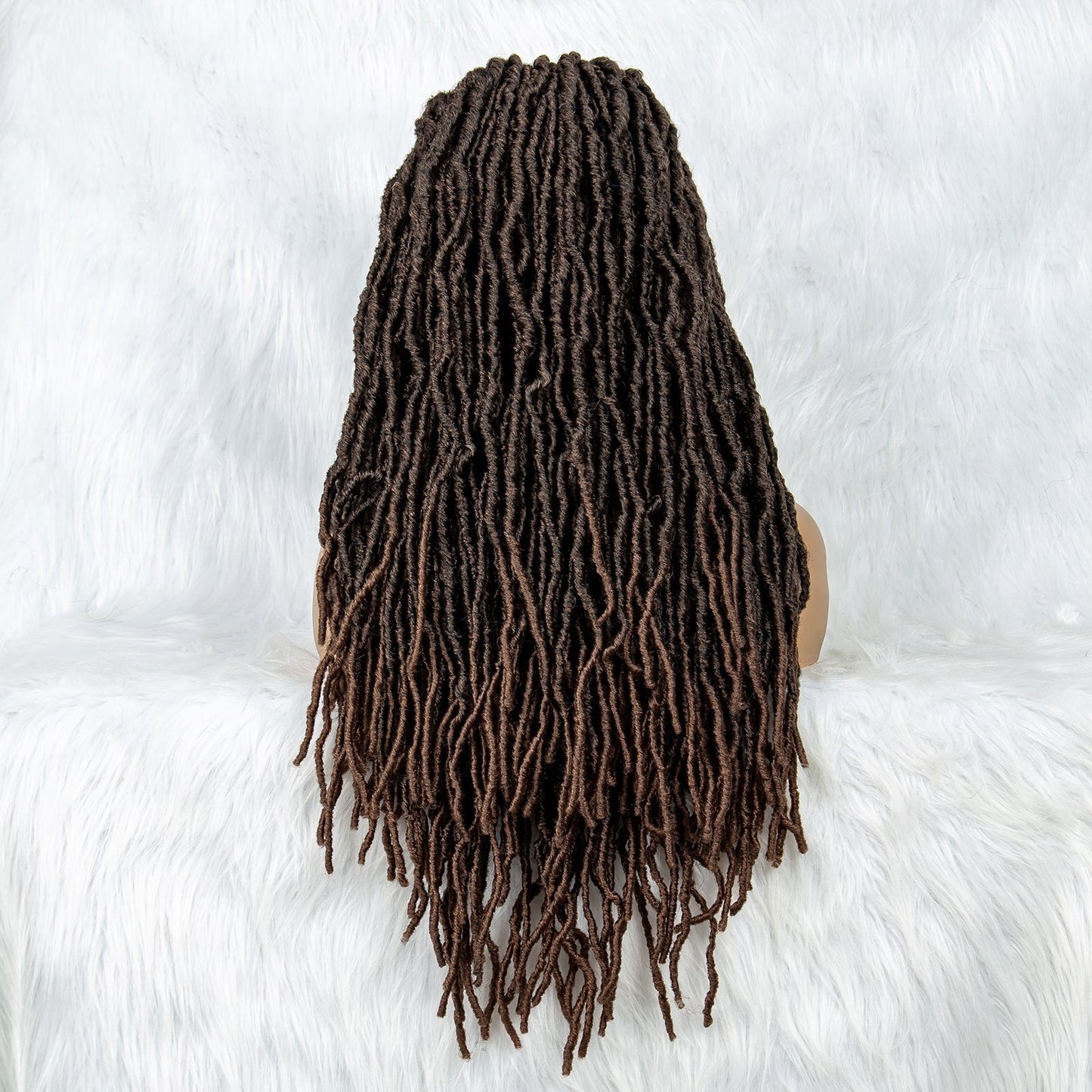 S SEDITTYHAIR Braided Dreadlock Wig 9*6 Lace Front Wig Butterfly Locs Synthetic Braided Wigs Square Knotless Wig for African Women