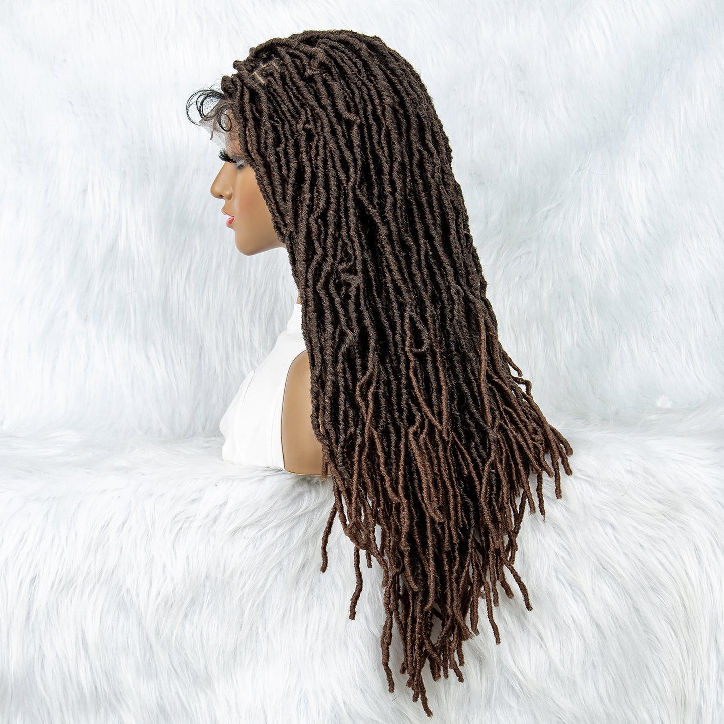 S SEDITTYHAIR Braided Dreadlock Wig 9*6 Lace Front Wig Butterfly Locs Synthetic Braided Wigs Square Knotless Wig for African Women