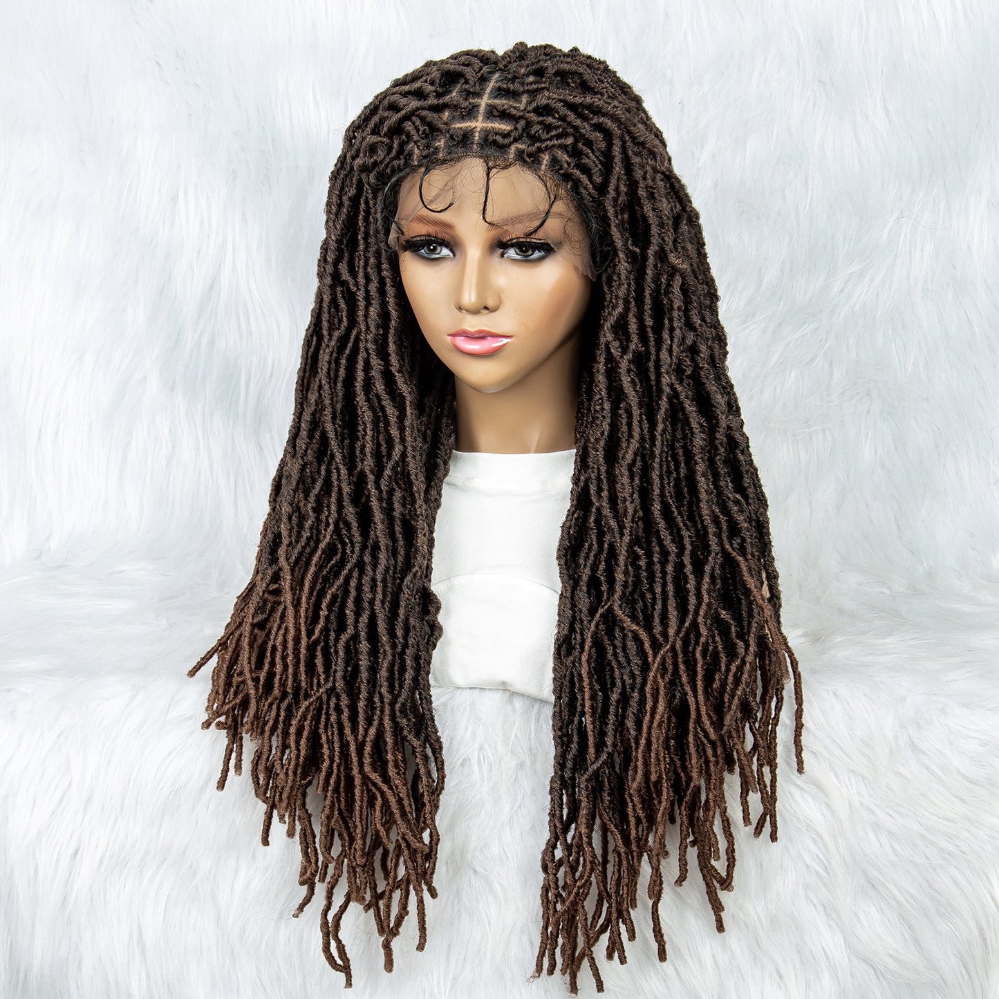 S SEDITTYHAIR Braided Dreadlock Wig 9*6 Lace Front Wig Butterfly Locs Synthetic Braided Wigs Square Knotless Wig for African Women