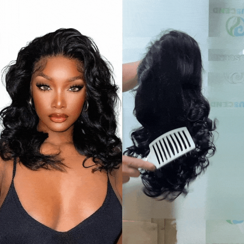 S SEDITTYHAIR Bouncy Curly Wave 13x4 Lace Front Human Hair Wig Bob Wig 200% Density
