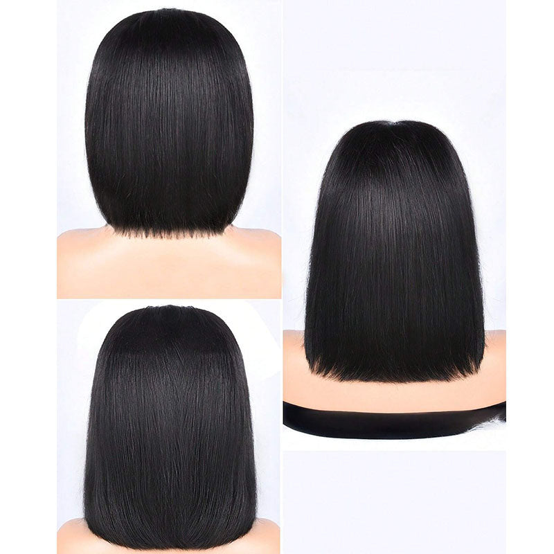 S SEDITTYHAIR Double Drawn 13x4 Lace Front Human Hair Wig Straight Bob Wig 200% Density