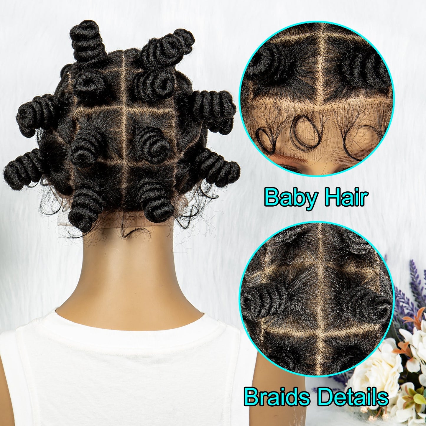 S SEDITTYHAIR Synthetic Full Lace Bantu Box Braided Wig Knotless Synthetic Braids Hair Wig