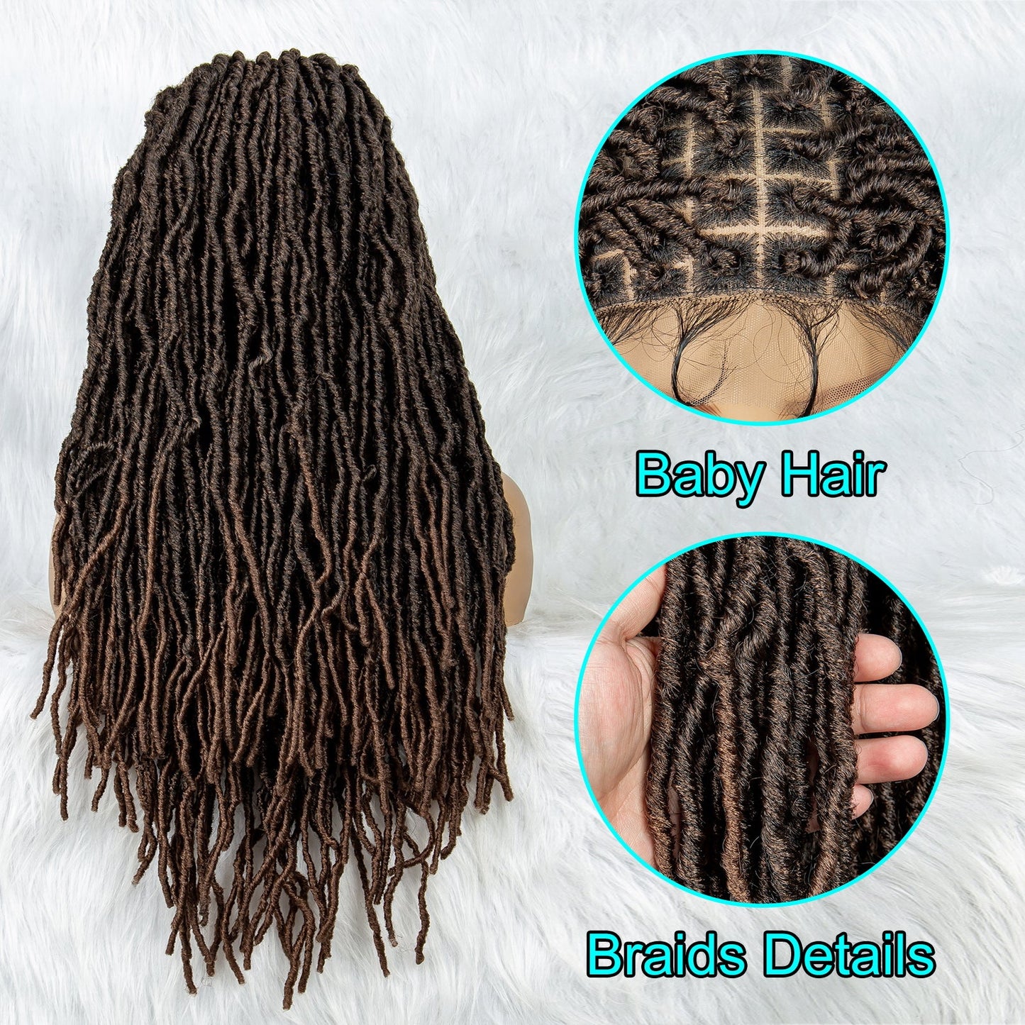 S SEDITTYHAIR Braided Dreadlock Wig 9*6 Lace Front Wig Butterfly Locs Synthetic Braided Wigs Square Knotless Wig for African Women