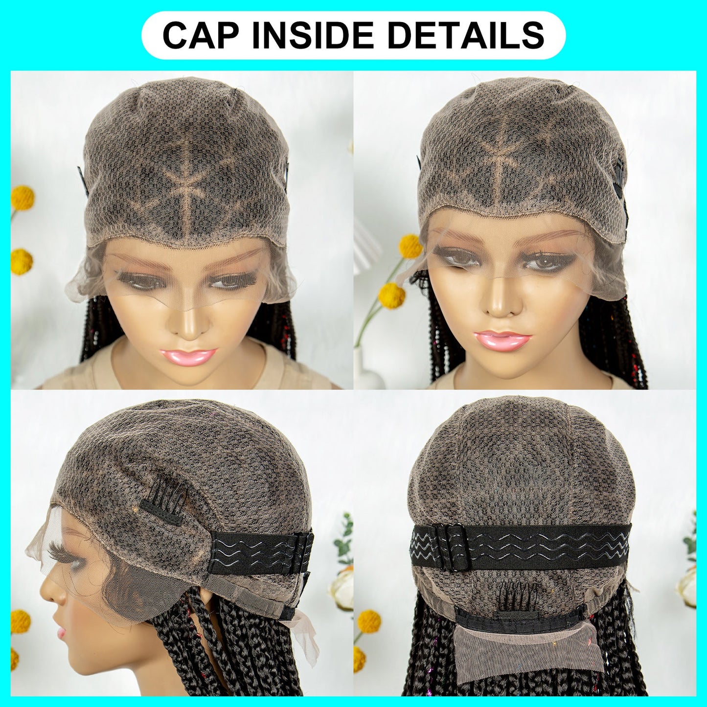 S SEDITTYHAIR Synthetic Full Lace Straight Braided Wig Hair Wig 34"