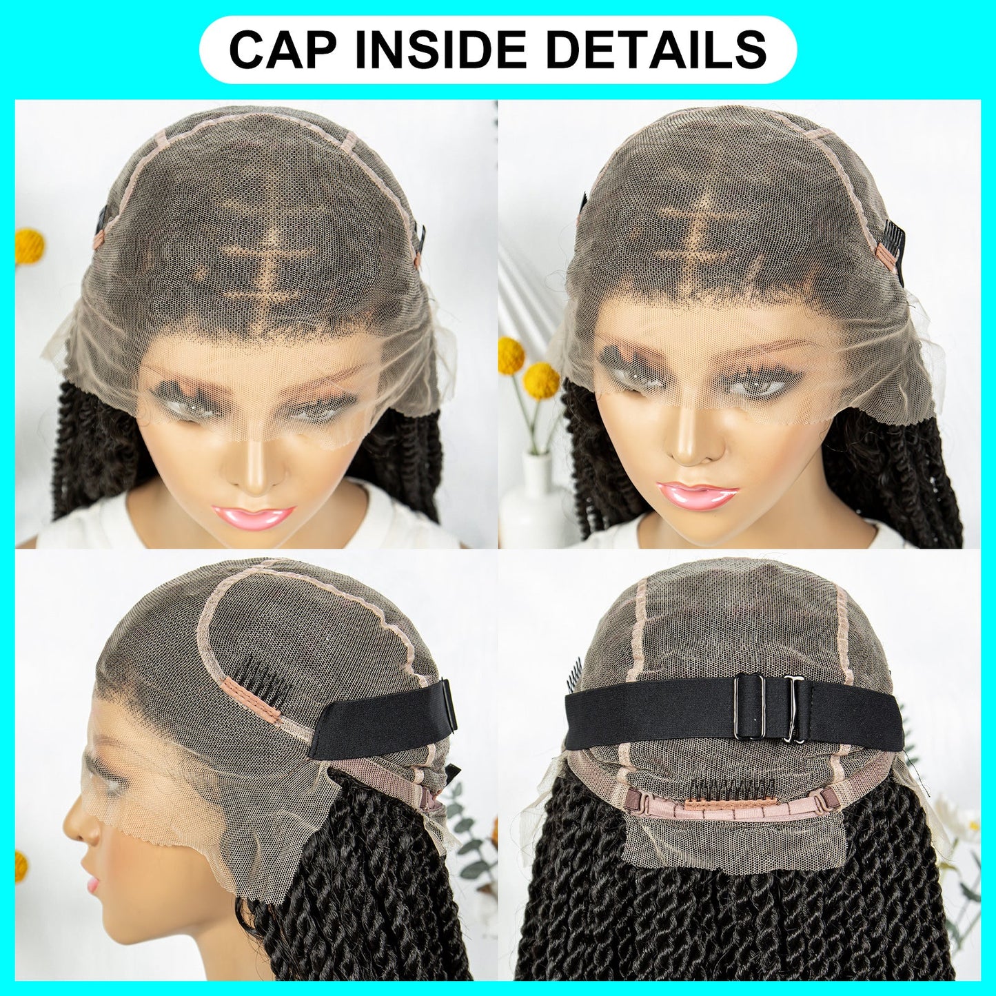 S SEDITTYHAIR Wig Full Lace Twisted Boho Braided Wig Synthetic Braids Hair Wig for Black Women 36 inches