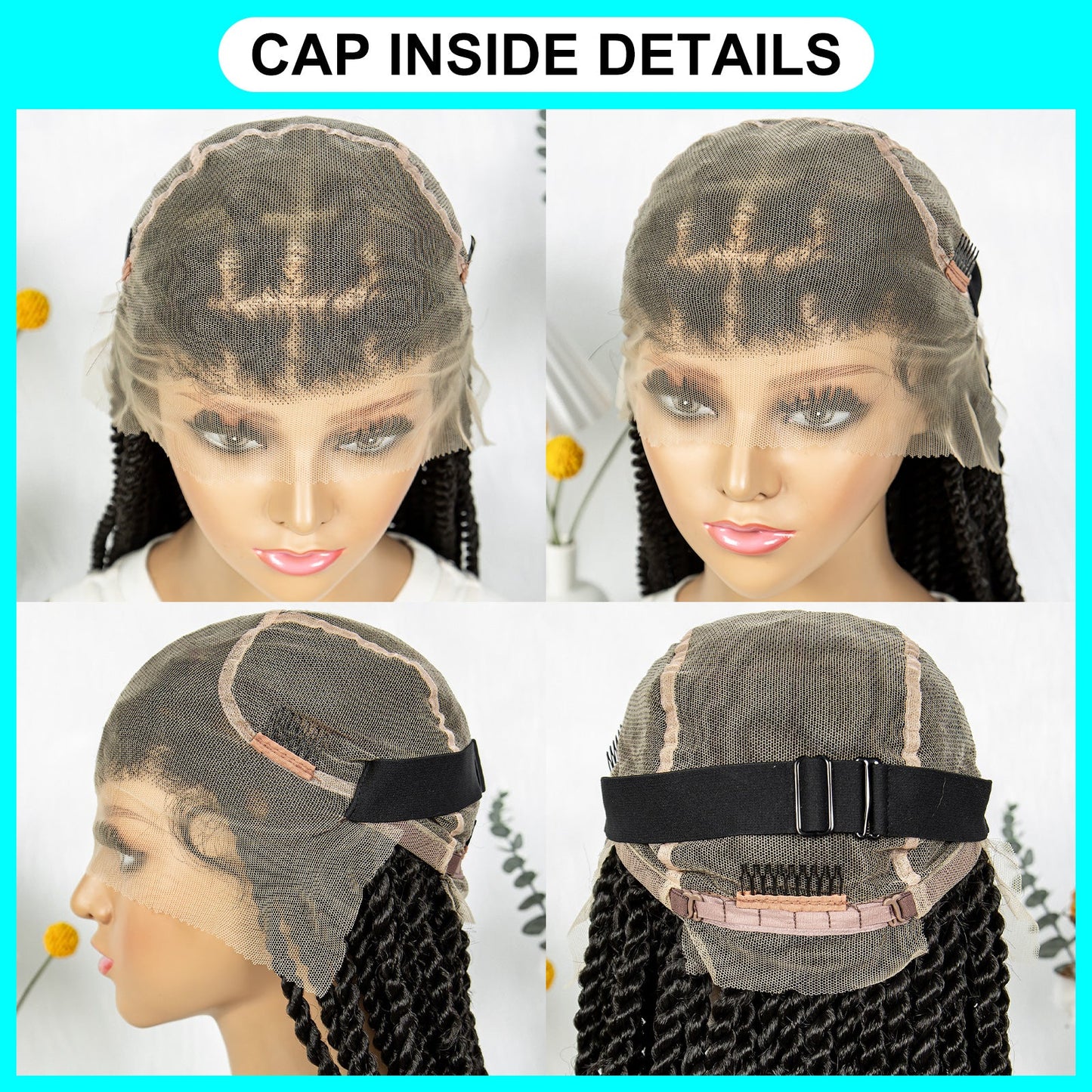 S SEDITTYHAIR Wig Full Lace Twisted Braids Hair Wig Synthetic Braided Wig 34 inches for Black Women