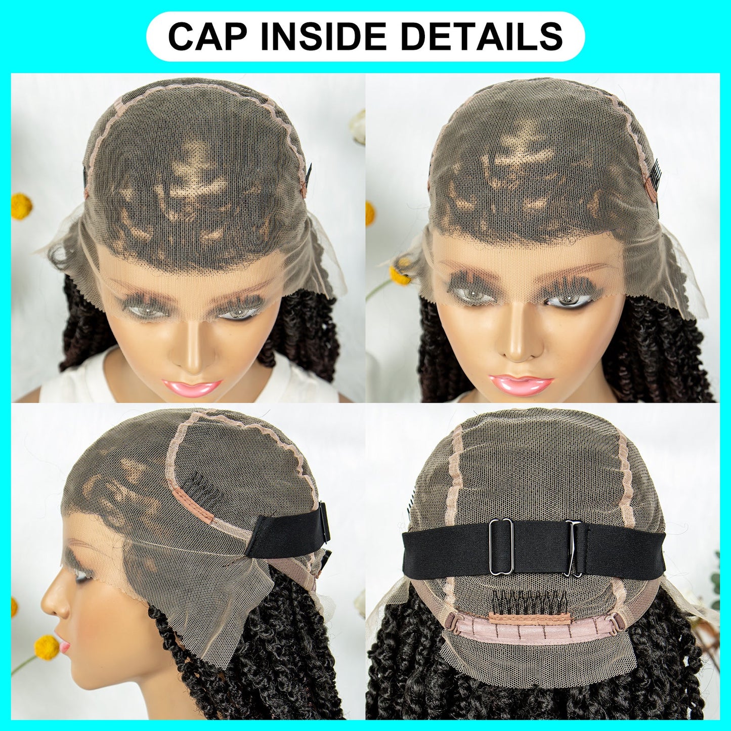 S SEDITTYHAIR Wig Synthetic Braided Wig Full Lace Twisted Braids Hair Wig for Black Women Girls 26 inches