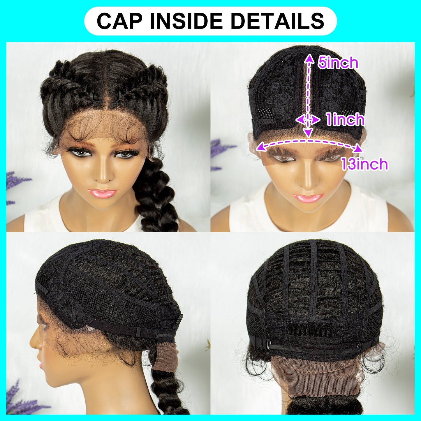 S SEDITTYHAIR Synthetic Braided Wig Lace Front Wig 24"