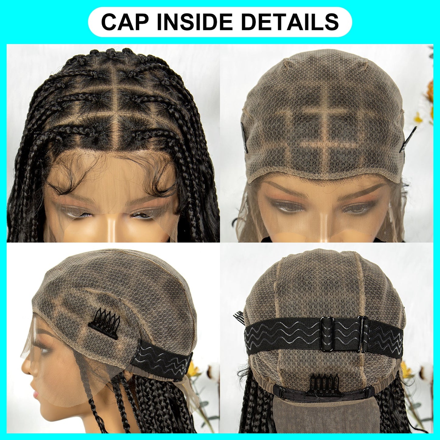 S SEDITTYHAIR Boho Braided Wig Synthetic Full Lace Hair Wig 38"