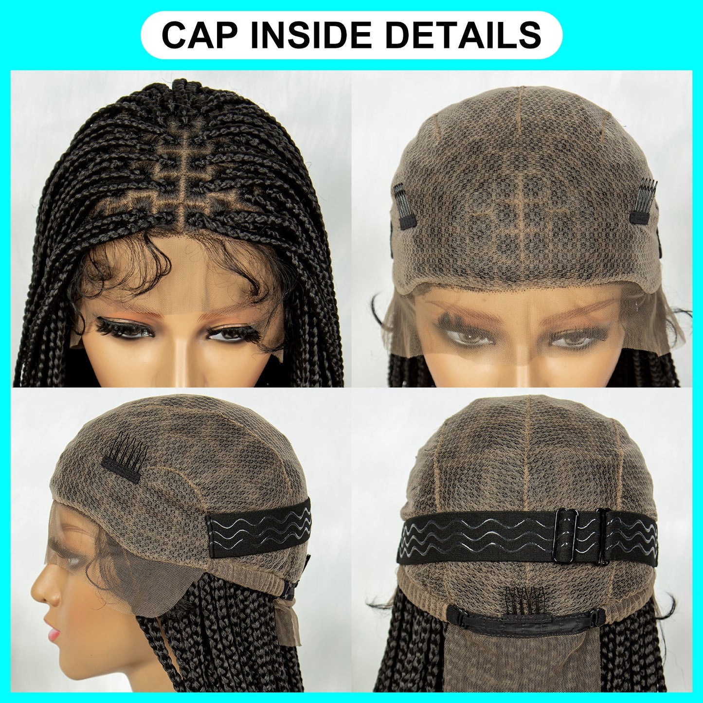 S SEDITTYHAIR Full Lace Box Braided Wig Synthetic Hair 38"