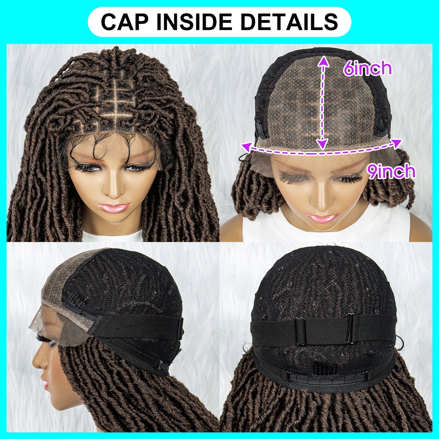 S SEDITTYHAIR Braided Dreadlock Wig 9*6 Lace Front Wig Butterfly Locs Synthetic Braided Wigs Square Knotless Wig for African Women