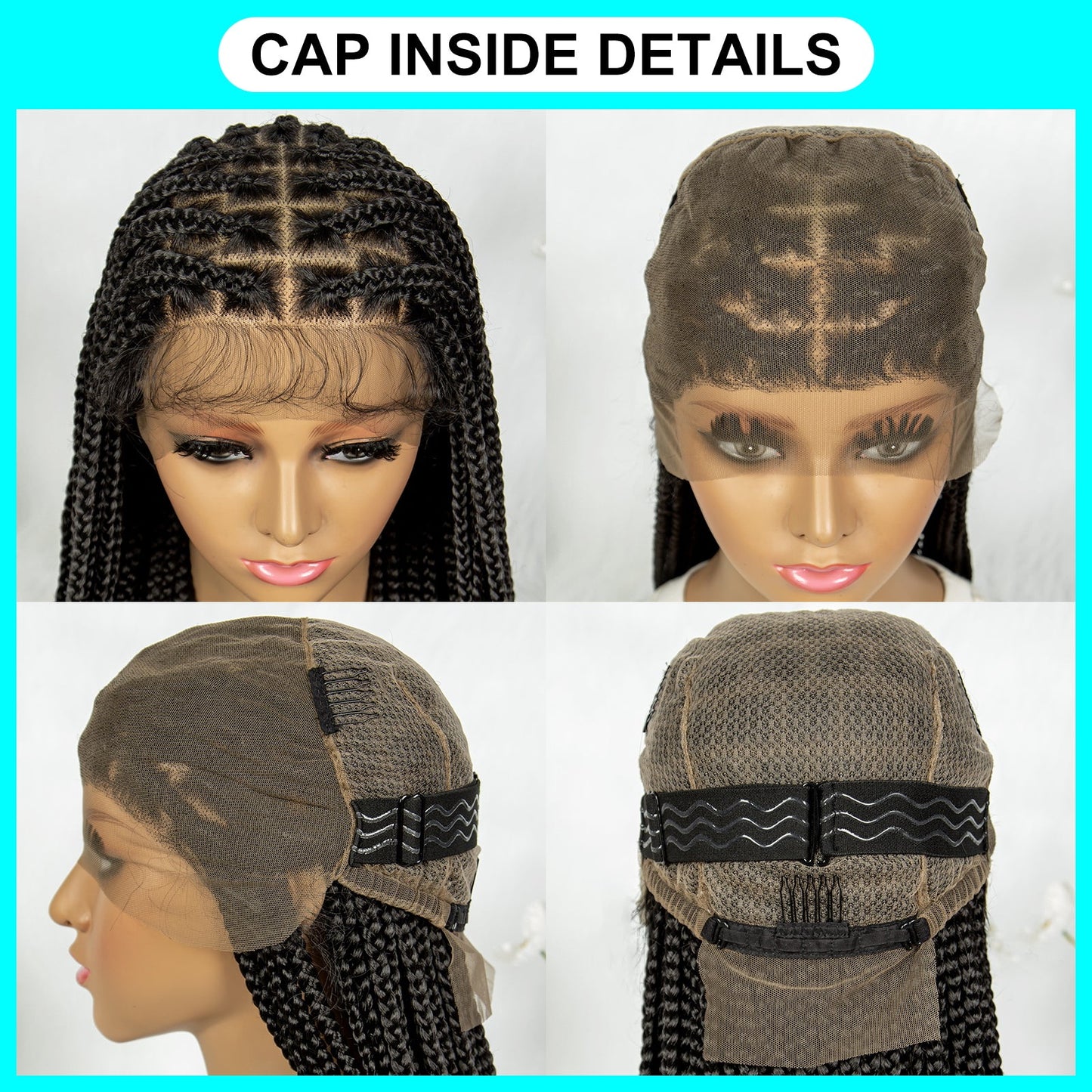 S SEDITTYHAIR Synthetic Full Lace Hair Wig Cornrow Box Braided Wig 36"