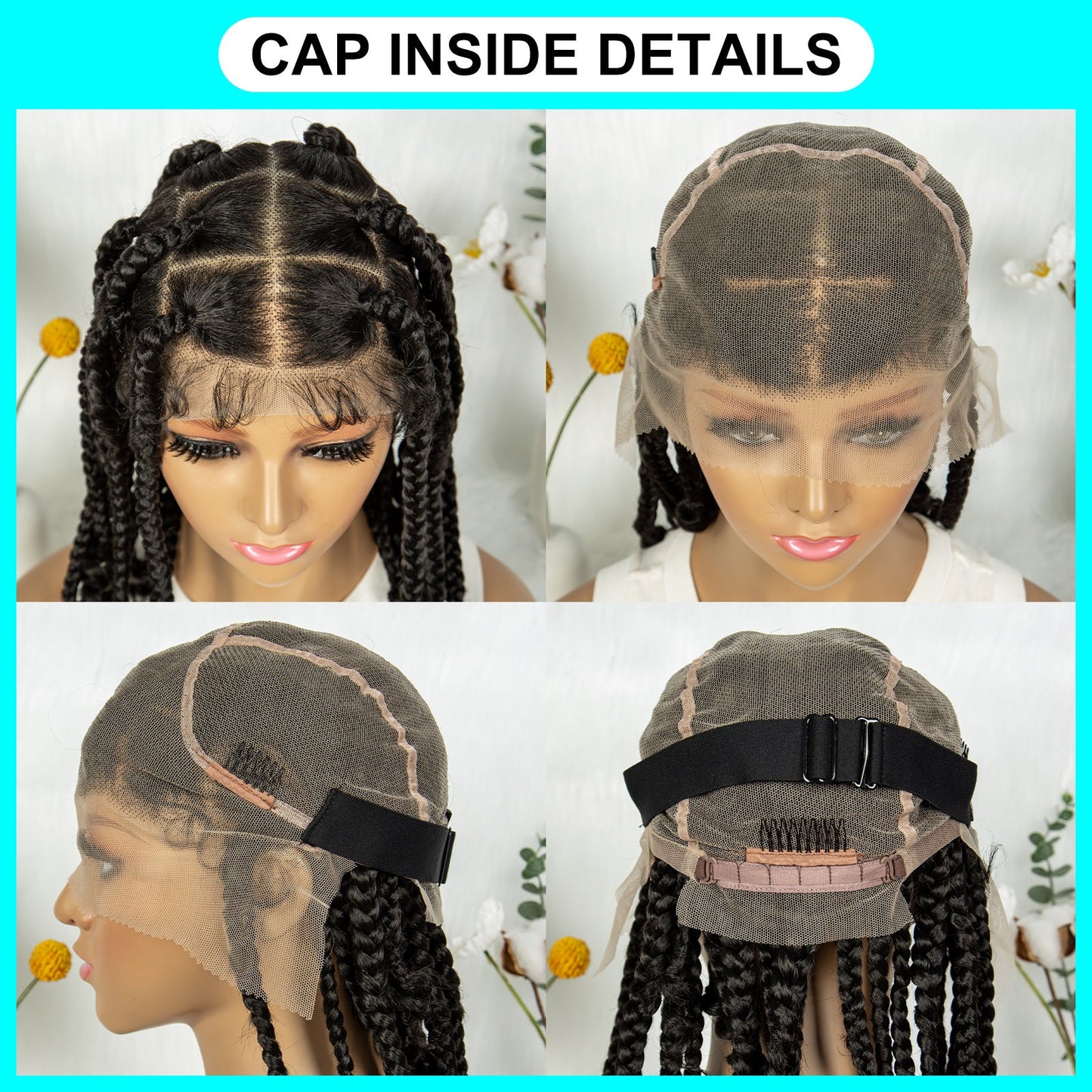 S SEDITTYHAIR Full Lace Knotless Box Braided Wig Synthetic Braids Hair Wig