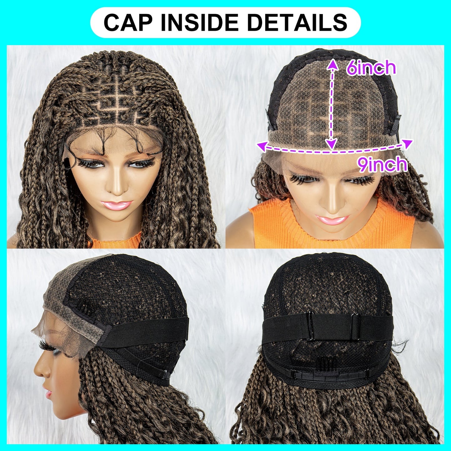 S SEDITTYHAIR 9x6 Lace Front Bohemian Box Braided Wig Hair Synthetic Boho Braided Wig 32"