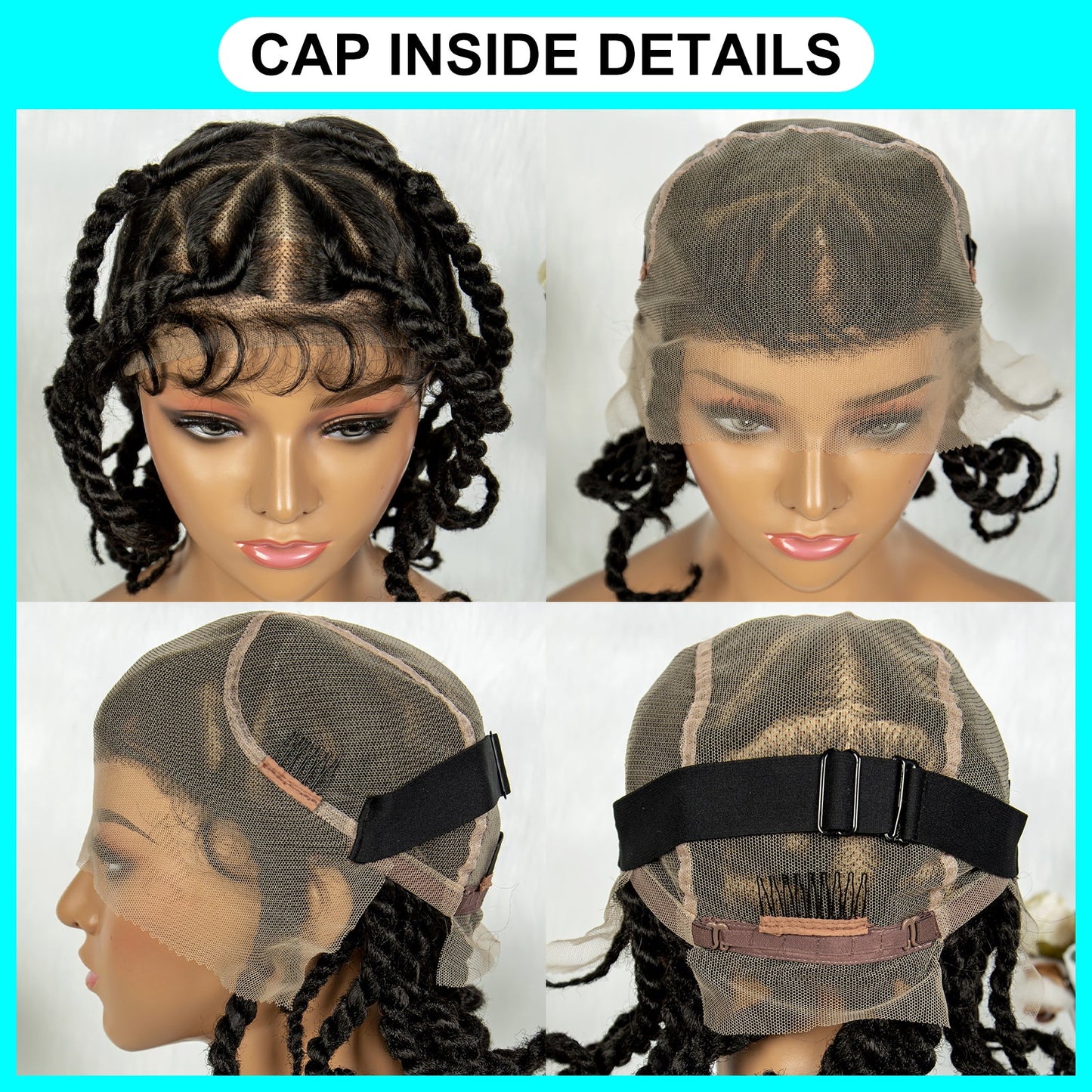 S SEDITTYHAIR Full Lace Braided Wig Twisted Braids 12"