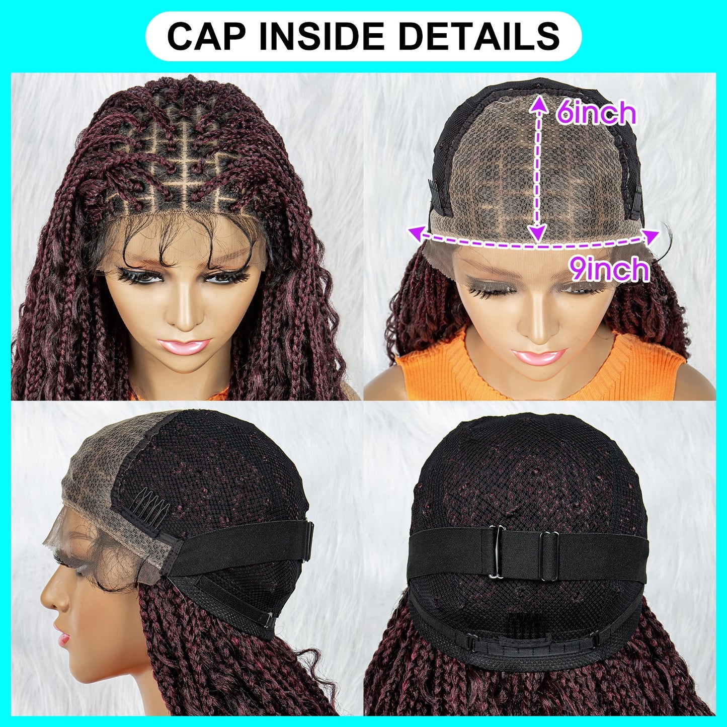 S SEDITTYHAIR 9x6 Lace Front  Boho Synthetic Bohemian Box Braided Wig for Black Women Goddess Hair 32"