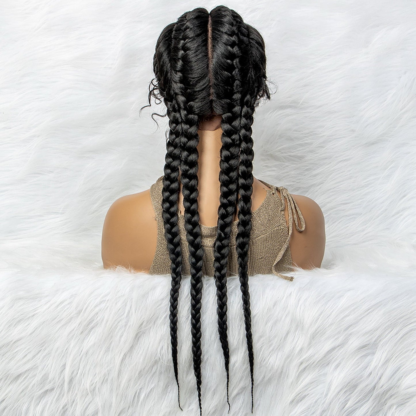 S SEDITTYHAIR Lace Front Braided Wigs Synthetic Cornrow Braids Hair Wig 26 inches