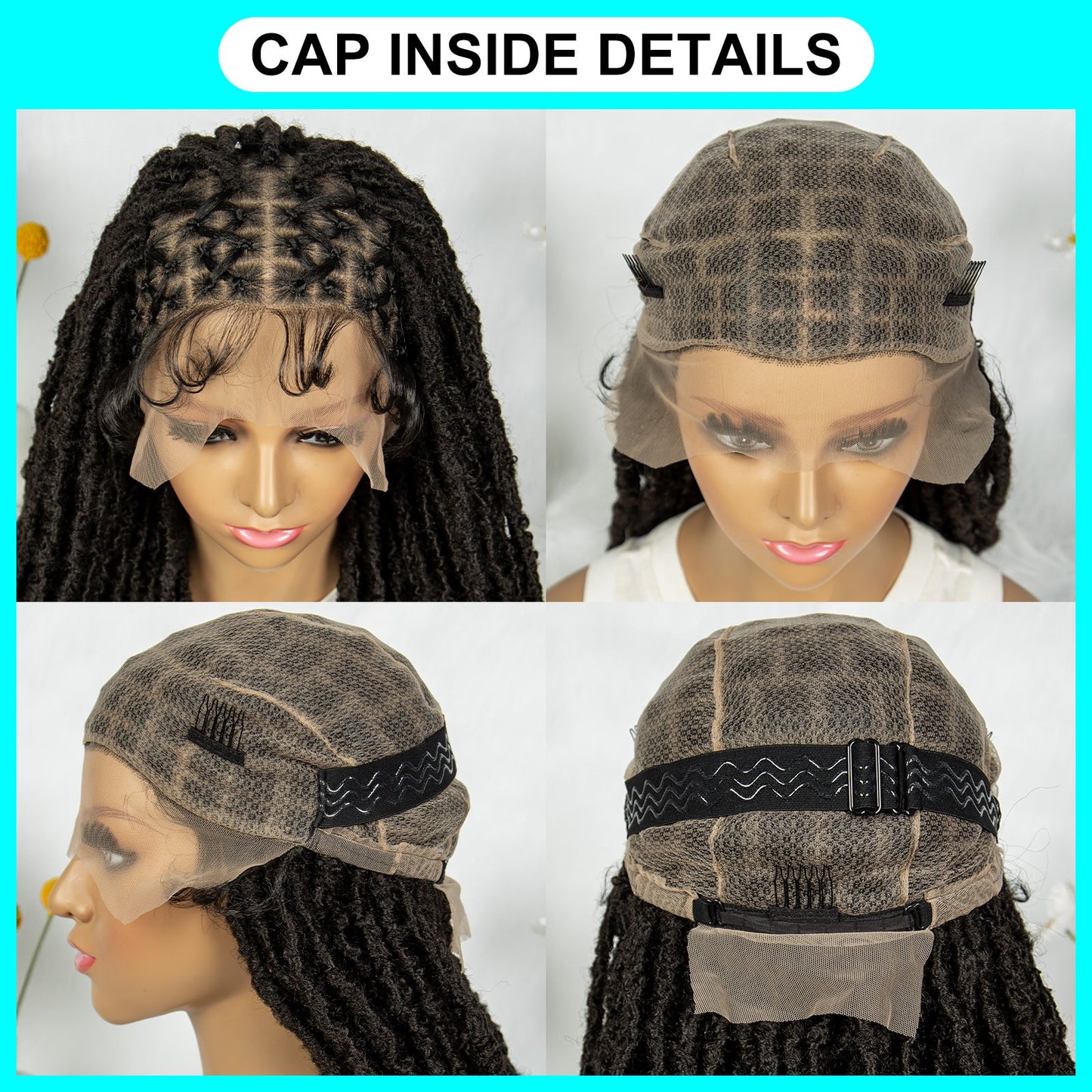 S SEDITTYHAIR Synthetic Full Lace Cornrow Locs Braided Wig Hair 28"