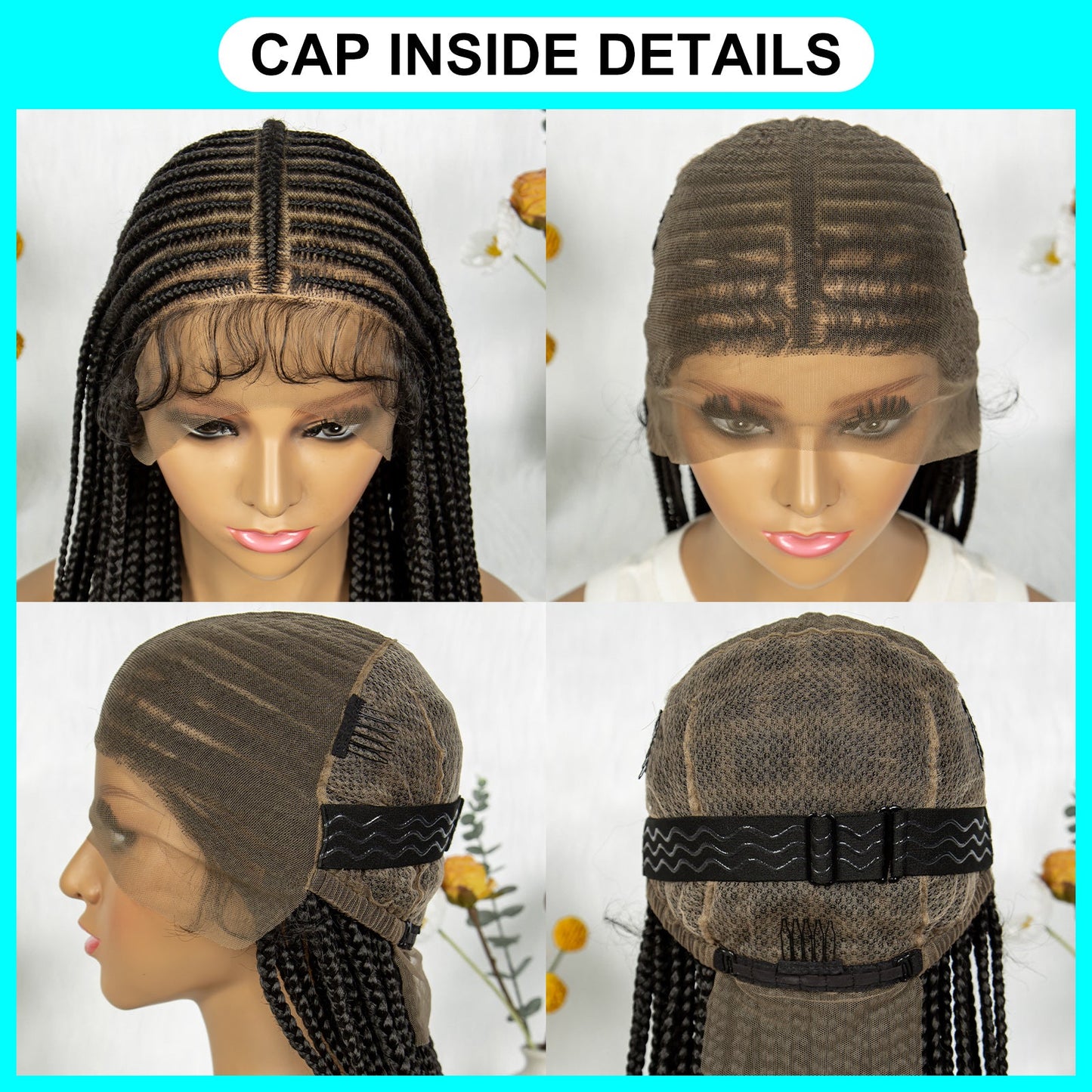 S SEDITTYHAIR Full Lace Cornrow Braided Wig Synthetic Hair Wig 36 inches