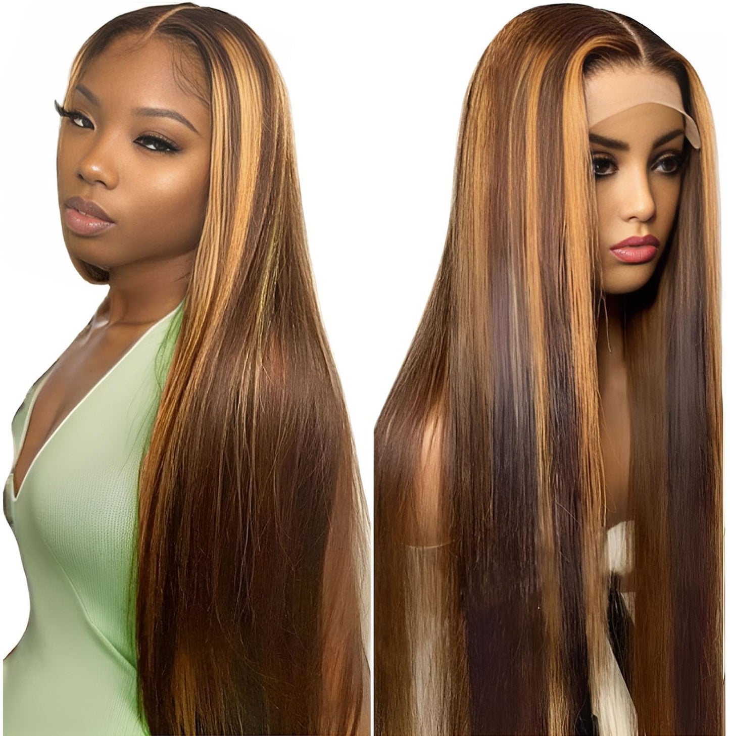 S SEDITTYHAIR Lace Front Human Hair Wig Highlight Hair Double Drawn 200% Density