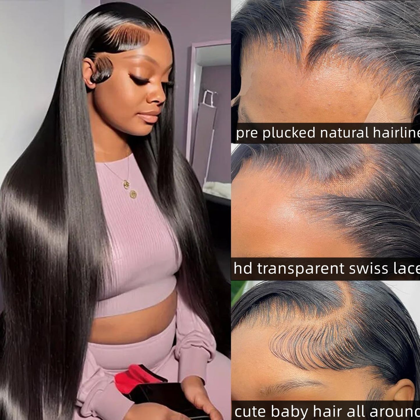S SEDITTYHAIR Lace Front Human Hair Wig Double Drawn 200% Density