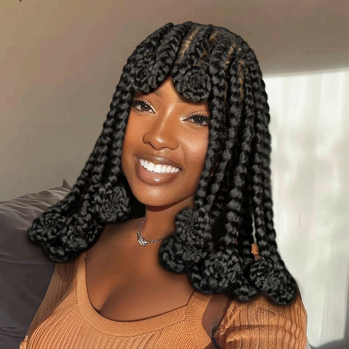 S SEDITTYHAIR Synthetic Full Lace Box Cornrow Braided Wig 14"