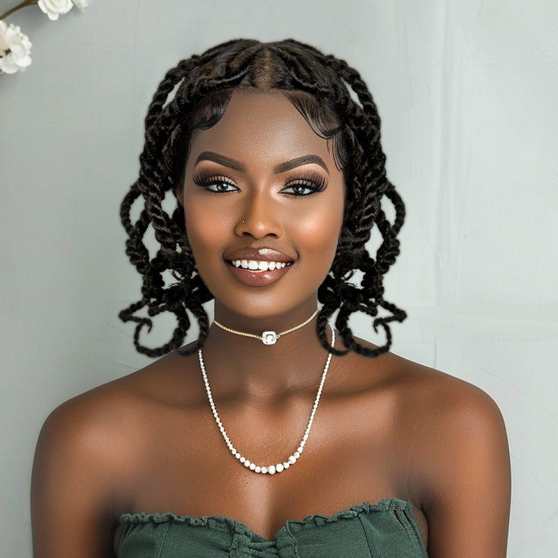 S SEDITTYHAIR Full Lace Braided Wig Twisted Braids 12"