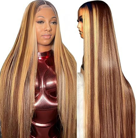 S SEDITTYHAIR 13x4 Lace Front Straight Highlight Human Hair Wig 200% Density