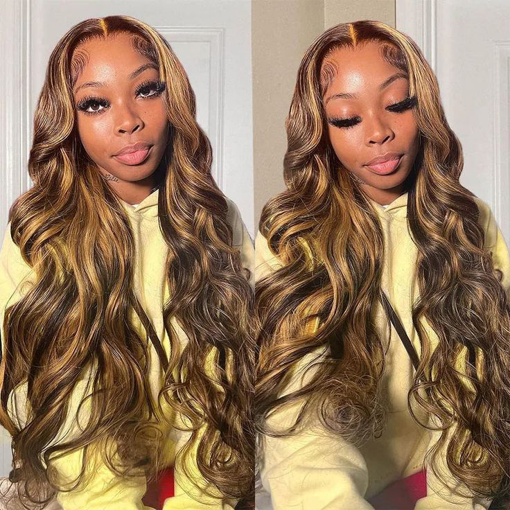 S SEDITTYHAIR 13x4 Lace Front Human Hair Wig 200% Density Body Wave Highlight
