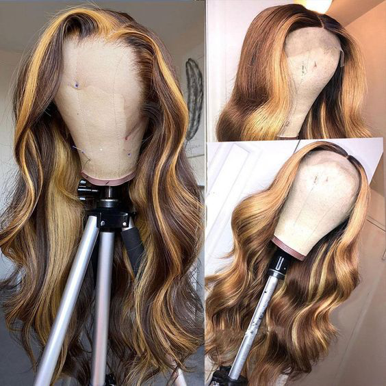 S SEDITTYHAIR 13x4 Lace Front Human Hair Wig 200% Density Body Wave Highlight