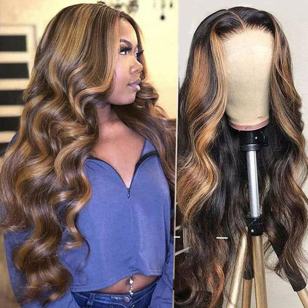 S SEDITTYHAIR 13x4 Lace Front Human Hair Wig 200% Density Body Wave Highlight