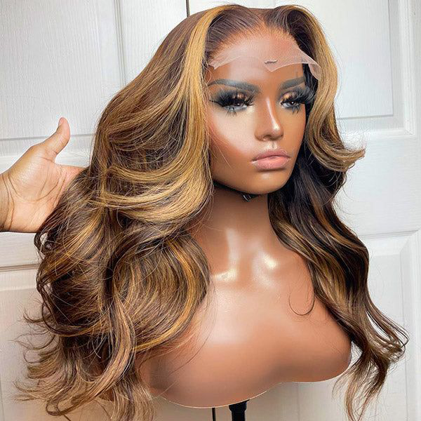 S SEDITTYHAIR 13x4 Lace Front Human Hair Wig 200% Density Body Wave Highlight