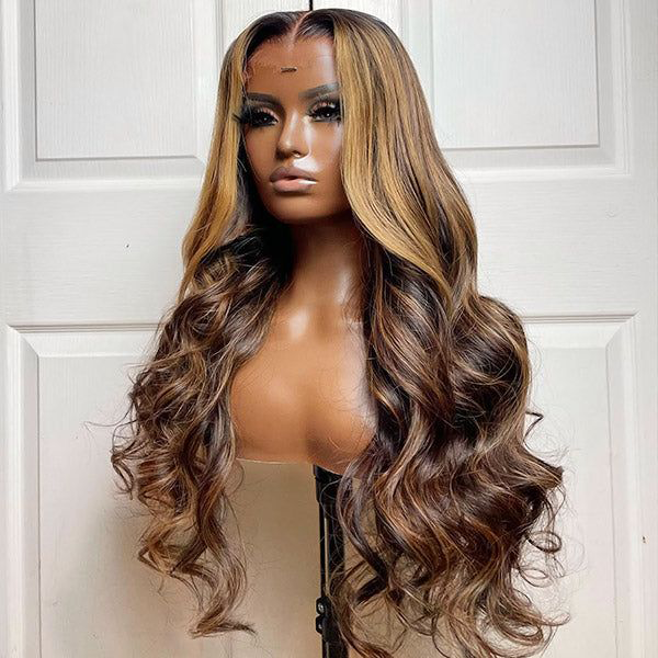 S SEDITTYHAIR 13x4 Lace Front Human Hair Wig 200% Density Body Wave Highlight