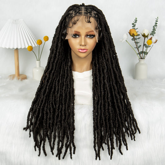 S SEDITTYHAIR Synthetic Full Lace Cornrow Locs Braided Wig Hair 28"