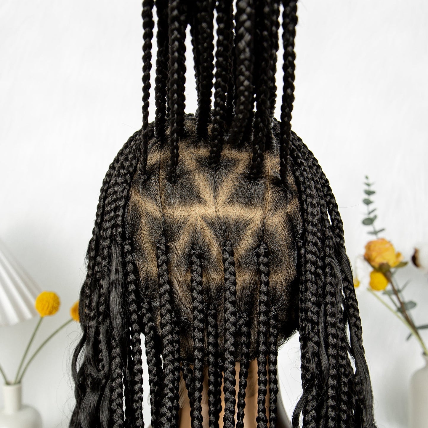 S SEDITTYHAIR Full Lace Boho Braided Wig Synthetic Hair Wig 38"