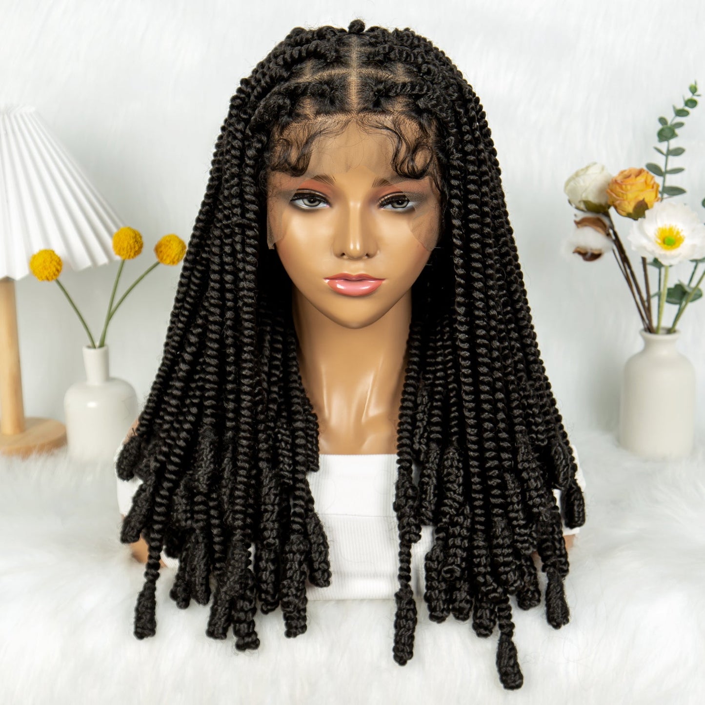 S SEDITTYHAIR Synthetic Wig Full Lace Twisted Braided Wig Hair 20"