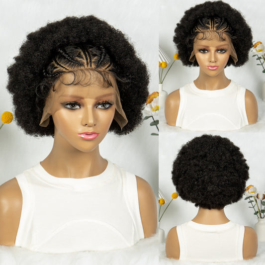 S SEDITTYHAIR Synthetic Full Lace Cornrows Box Braided Wig Synthetic Braids Hair Wig Afro Wig