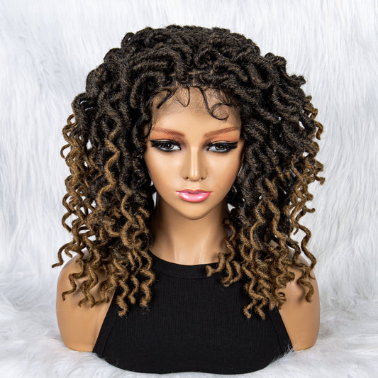 S SEDITTYHAIR Synthetic Full Lace Box Braided Wig Knotless Synthetic Butterfly Locs Braids Hair Wig 18 inches
