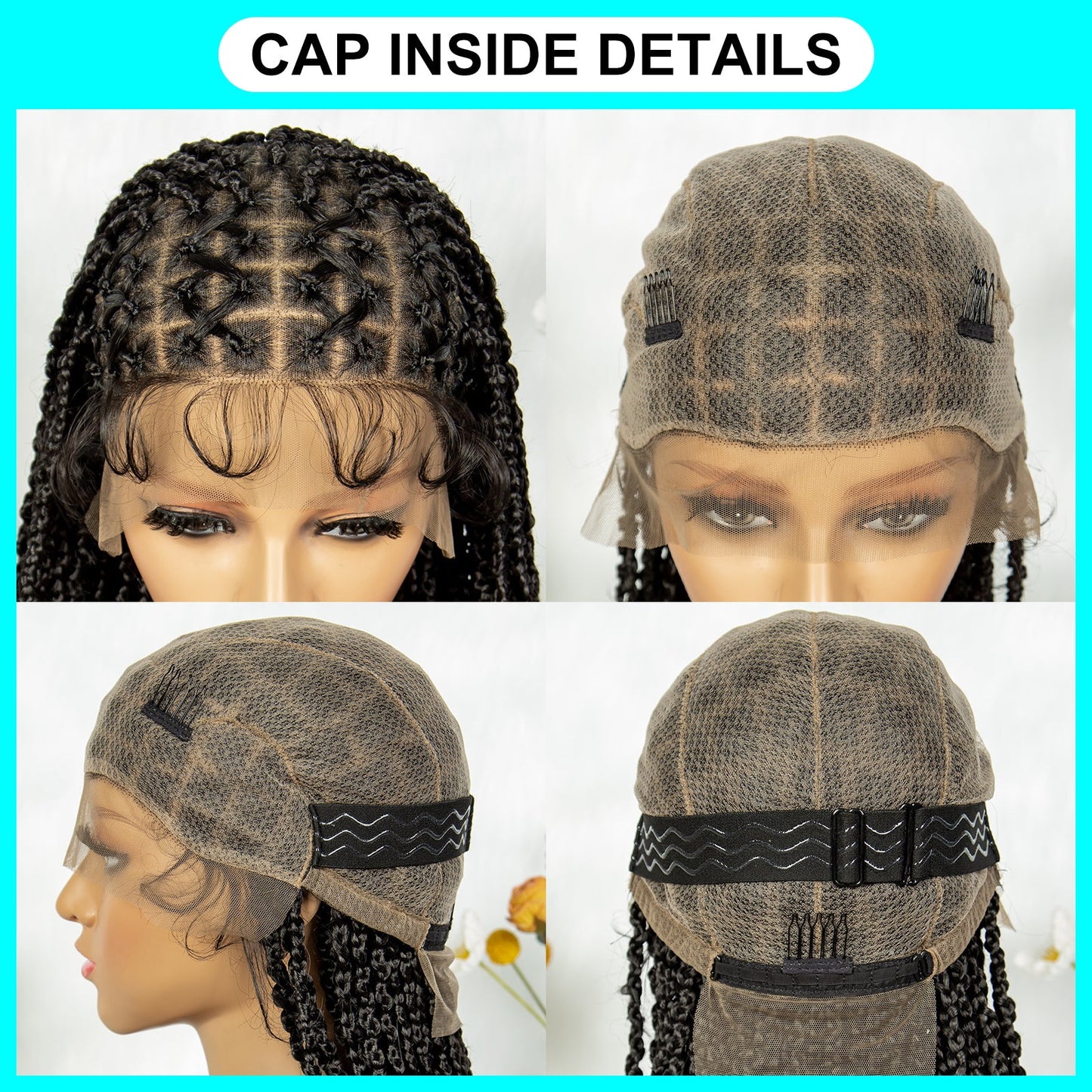 S SEDITTYHAIR Synthetic Full Lace Cornrow Twisted Braided Wig Hair 36"