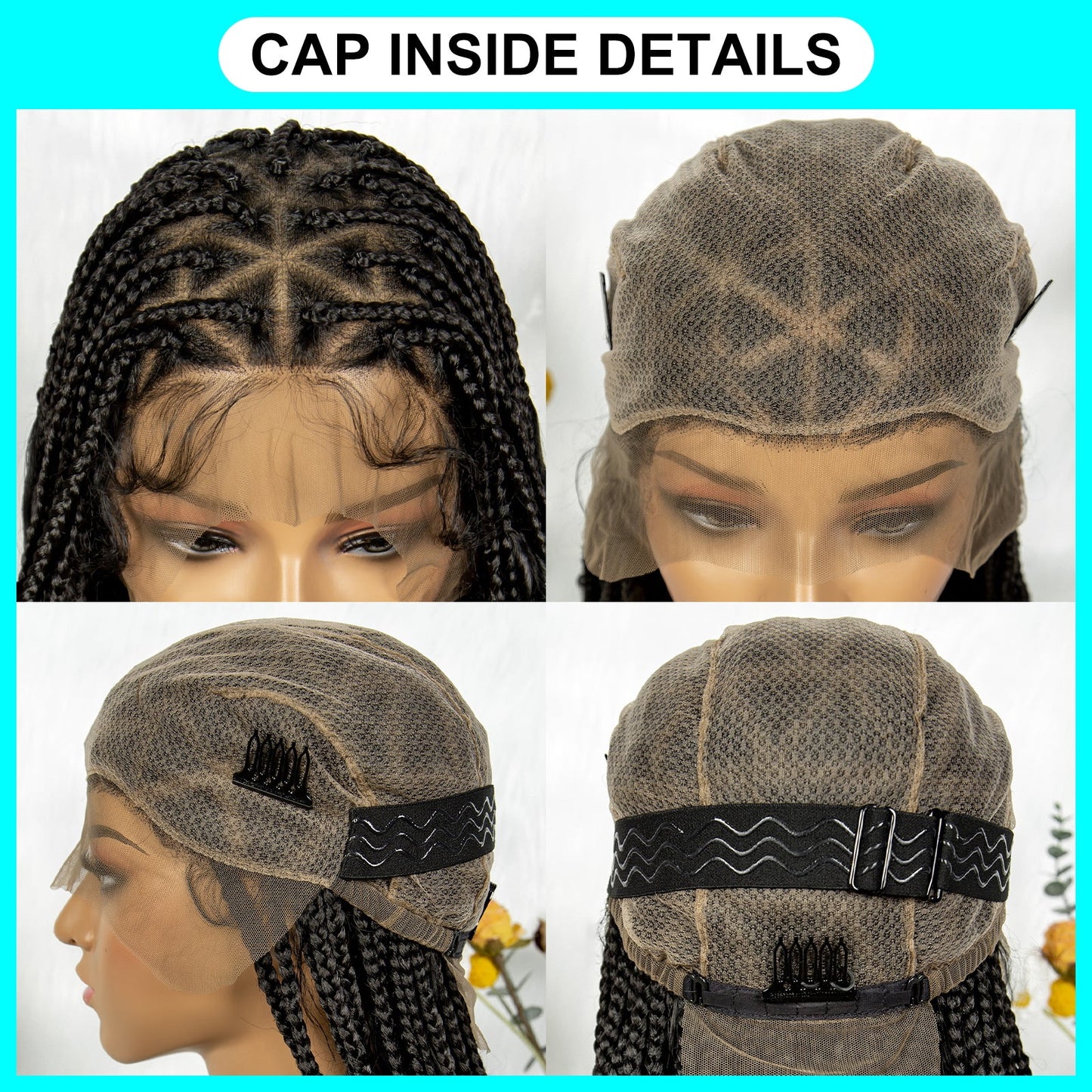 S SEDITTYHAIR Full Lace Boho Braided Wig Synthetic Hair Wig 38"