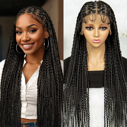 S SEDITTYHAIR Synthetic Full Lace Cornrow Twisted Braided Wig Hair 36"